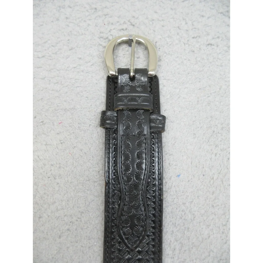 Don Hume Duty Belt Mens 40 Black Leather Basketweave Police Heavy Duty USA Gear
